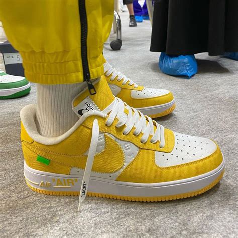 louis vuitton nike air force 1 yellow|louis vuitton air force 1s.